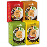 Chaizup Premium 1 Min Instant Assorted Tea Combo - Pack Of 4 X 140gm, 4.9 Ounce Each, 40 Sachets | Masala + Ginger + Cardamom + Saffron Flavors - Just Add Hot Water | Low Caffeine, No Added Color